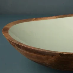 Mayan Oval Wood Bowl Mint Large