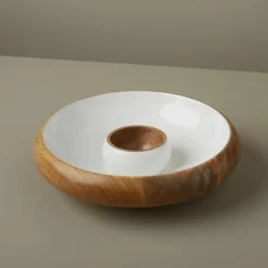 Mayan Wood Round Chip & Dip