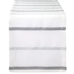 Metallic Band Silver Table Runner