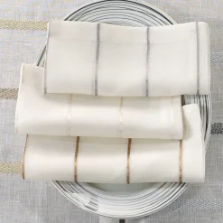 Metallic Thread Napkin Pearl Set of 4