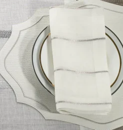 Metallic Thread Napkin Silver Set of 4