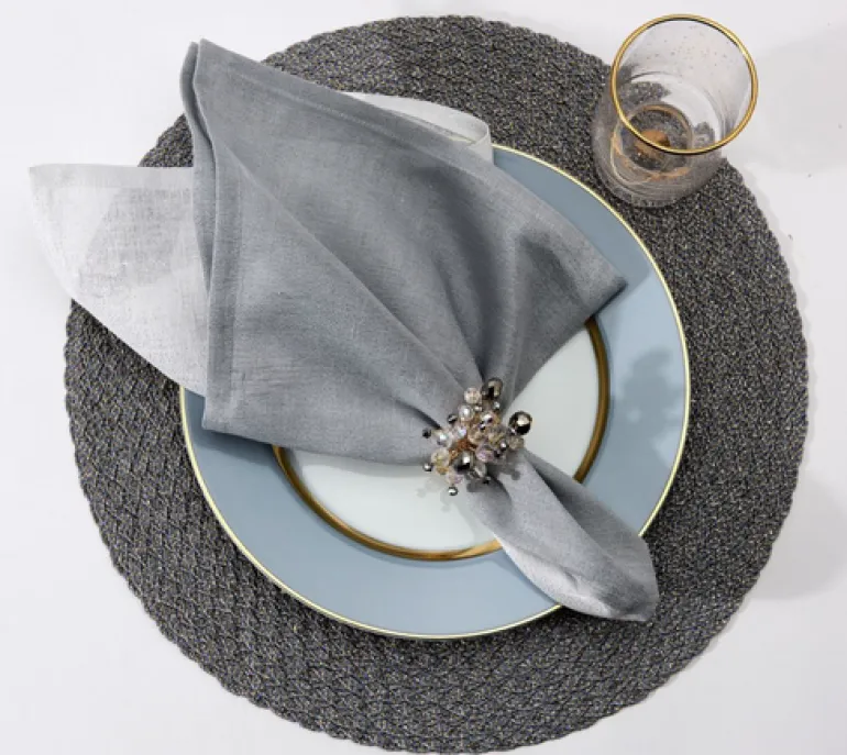 Metallic Two-Tone Silver Set of 4