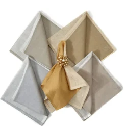 Metallic Two-Tone Silver Set of 4