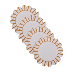 Misette Scalloped Harwood Placemat Set of 4 - Amber