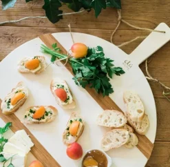 Modern Round Charcuterie Board White