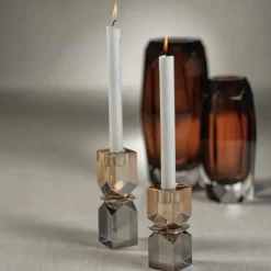 Mozart Smoke & Gold Crystal Holder