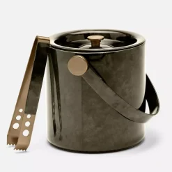 Nelson Grey Vellum Ice Bucket with Tongs