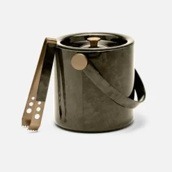 Nelson Grey Vellum Ice Bucket with Tongs