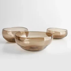 Nesting Glass Bowl Collection Wheat