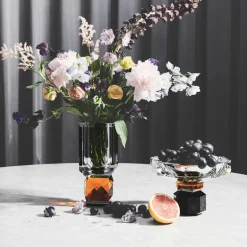 Ohio Vase - Clear, Amber & Black