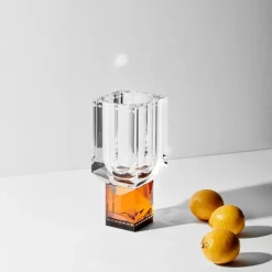 Ohio Vase - Clear, Amber & Black