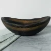 Oval Wood Bowl Black Ebonized 15"