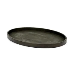 Passe Oval Black Wood Tray