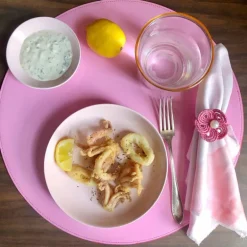 Patent Leather Reversible Placemat Set of 4 Pink