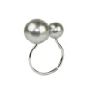 Pearl Napkin Ring Grey & Silver Set of 4