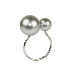 Pearl Napkin Ring Grey & Silver Set of 4