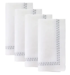 Pearls Napkin Silver Set of 4