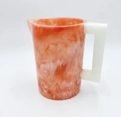 Pearls Pitcher Coral with White Handle