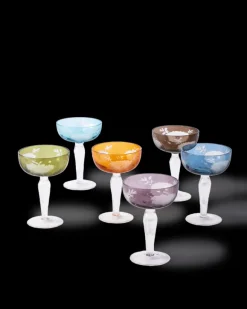 Peony Coupe Glass Mutli Set of 6