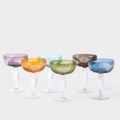 Peony Coupe Glass Mutli Set of 6