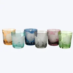 Peony DOF Glass Multi Set of 6