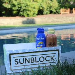 Porter Acrylic Sunblock Caddy - White & Gold