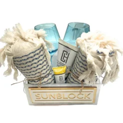Porter Acrylic Sunblock Caddy - White & Gold