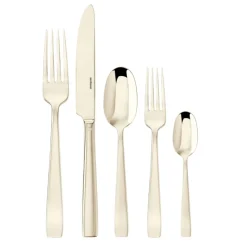 PVD Flat Flatware 5pcs Champagne