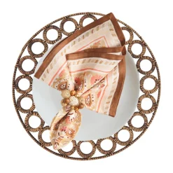 Rattan Circles Placemat Brown Set of 4