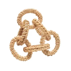Rattan Link Napkin Ring Natural Set of 4
