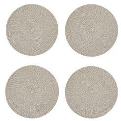 Rattan Round Weave Placemat Set of 4 - Black