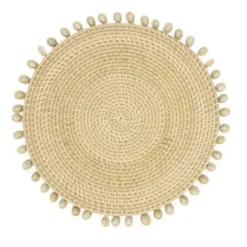 Rattan Seashell Placemat Natural Set of 4