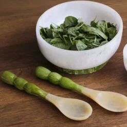 Resin Rio White & Green Bowl