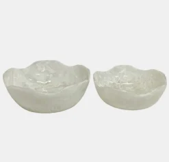 Resin Ripples Bowl White -