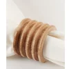 Ribbed Wooden Napkin Ring Set of 4 - Natural