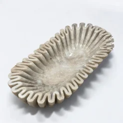 Rift Tan Marble Oval Bowl