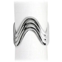 Ripple Napkin Rings Platinum Set of 4
