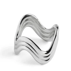 Ripple Napkin Rings Platinum Set of 4
