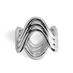 Ripple Napkin Rings Platinum Set of 4