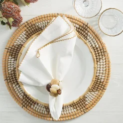 Sea Stone Napkin Ring Beige Set of 4