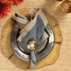 Sea Stone Napkin Ring Beige Set of 4