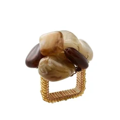 Sea Stone Napkin Ring Beige Set of 4