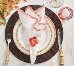 Sea Stone Orange Napkin Ring Set of 4