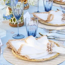 Shell Fringe Napkin Ring Set of 4