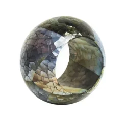 Shell Pearl Black Napkin Ring Set of 4