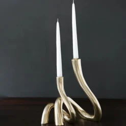 Sierra Serpente Gold Candlestick 8"