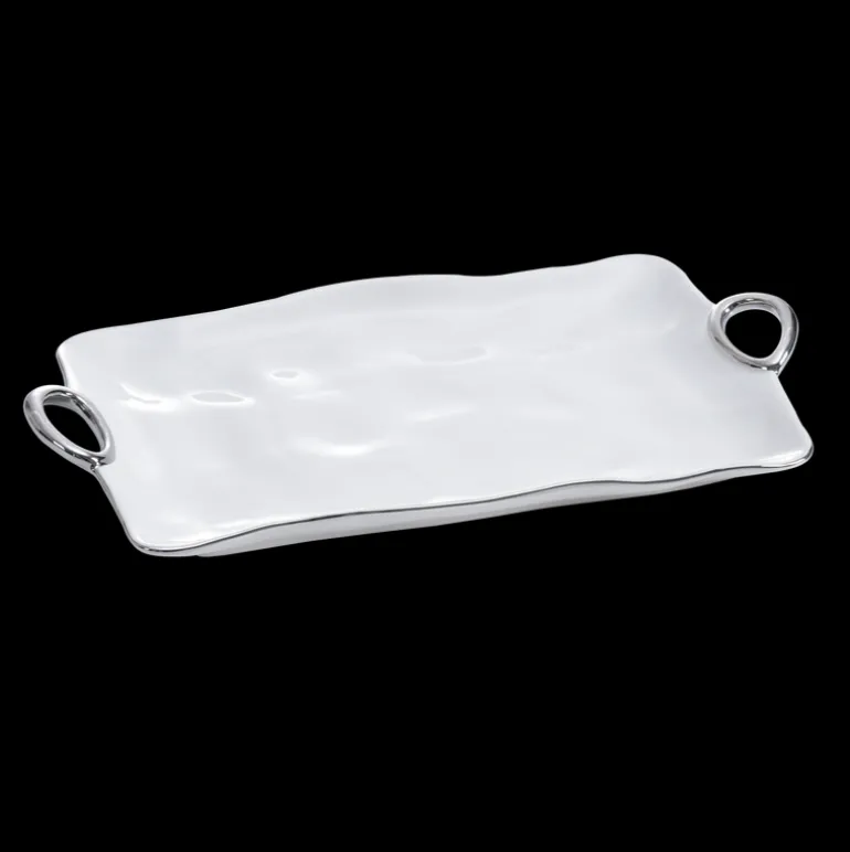 Silver Handle Serving Tray Large
