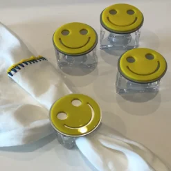 Smiley Acrylic Napkin Ring Set of 4