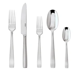 Stainless Steel Flat Flatware 5 Piece Setting