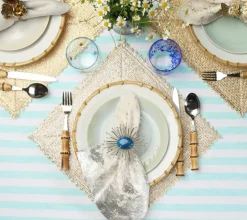 Stamped Reversible Placemat Silver & Gold Set of 4